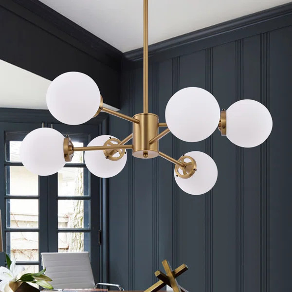 Otselic 6-Light Sputnik Modern Linear Chandelier | Wayfair North America