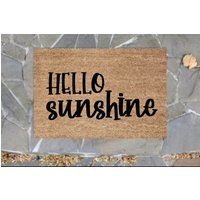 Hello Sunshine Doormat/There Front Porch Decor Home Fun Cute Spring Summer | Etsy (US)