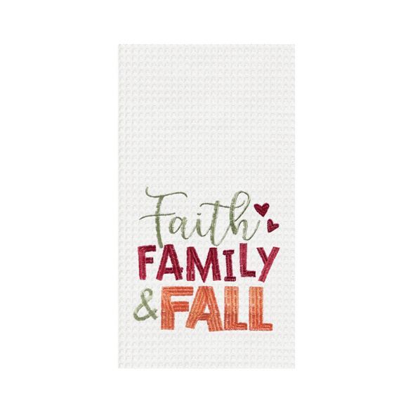 C&F Home Faith, Family, Fall Embroidered Waffle Weave Kitchen Towel | Target