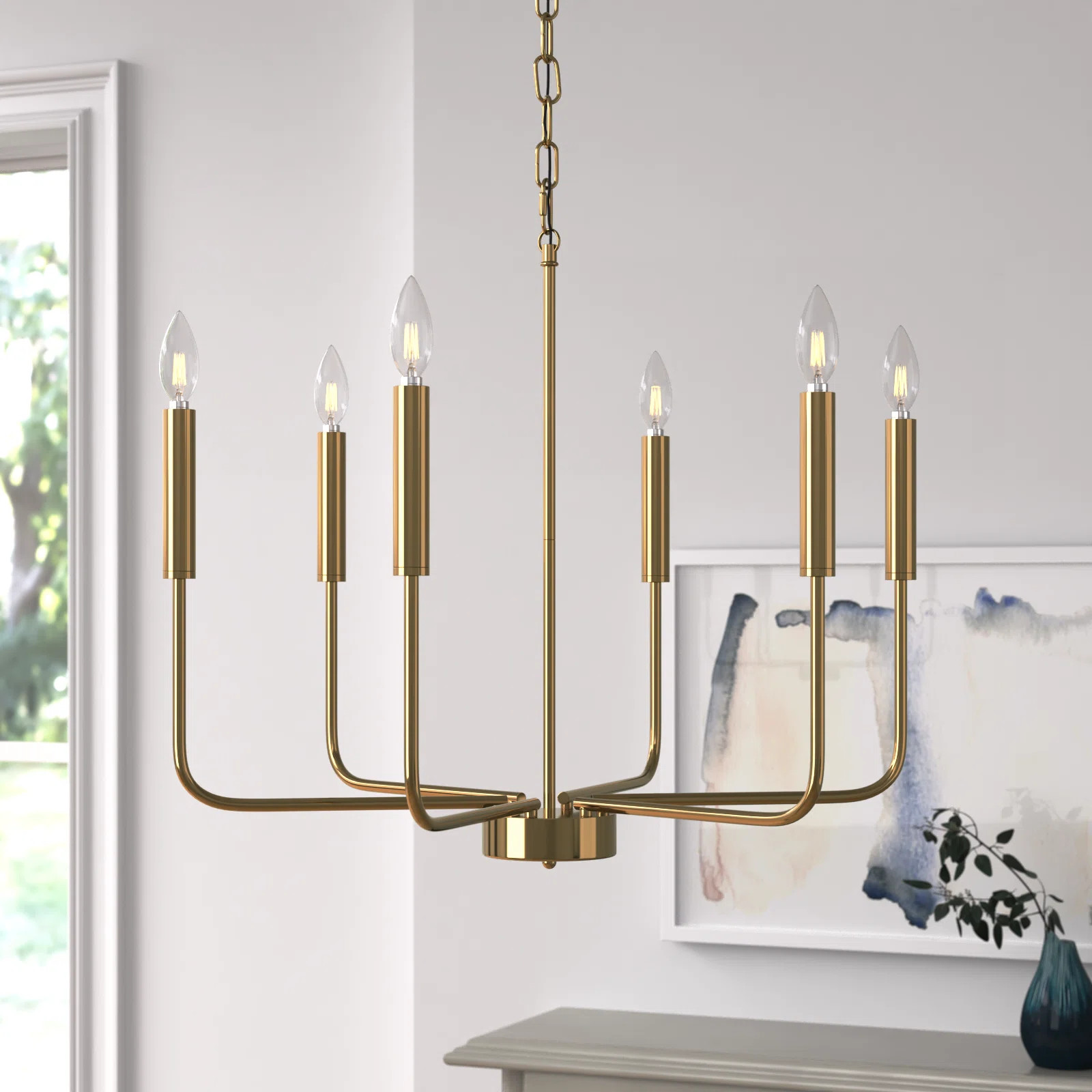 Seo 6 - Light Classic / Traditional Modern Farmhouse Candle Style Dimmable Chandelier | Wayfair North America
