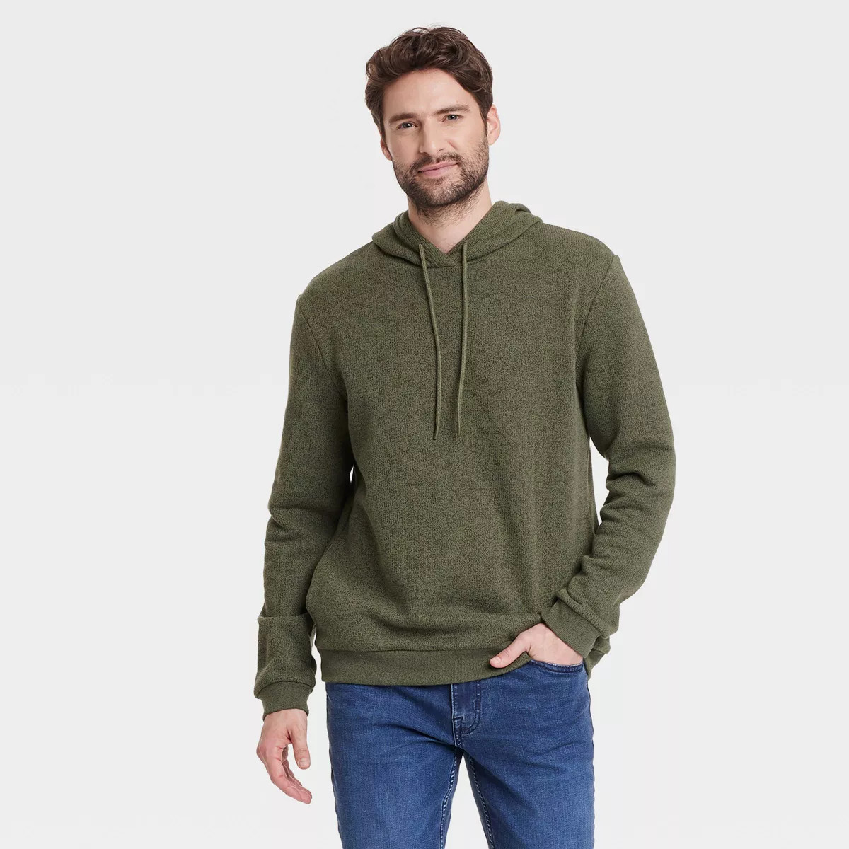 Men's Textured Fleece Hooded Sweatshirt - Goodfellow & Co™ | Target