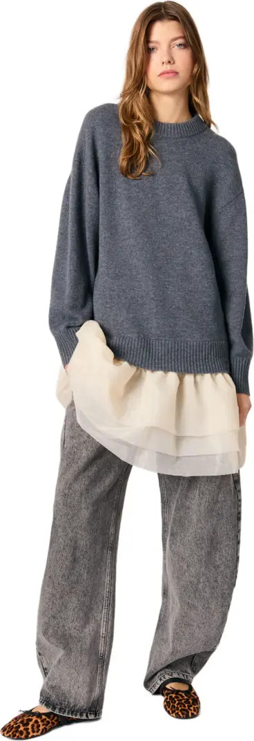 maje Wool and organza dual-fabric dress | Nordstrom | Nordstrom