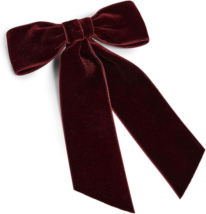 Jennifer Behr Women's Velvet Bow Barrette, Pinot, Red, One Size | Amazon (US)