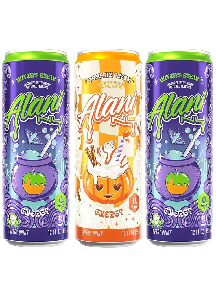 New Alani Witch's Brew & Pumpkin Cream Energy Drink Variety Pack, Sugar Free, Low Calorie, 12 fl ... | Amazon (US)
