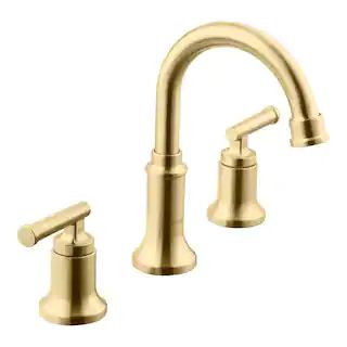 Oswell 8 in. Widespread 2-Handle High-Arc Bathroom Faucet in Matte Gold | The Home Depot