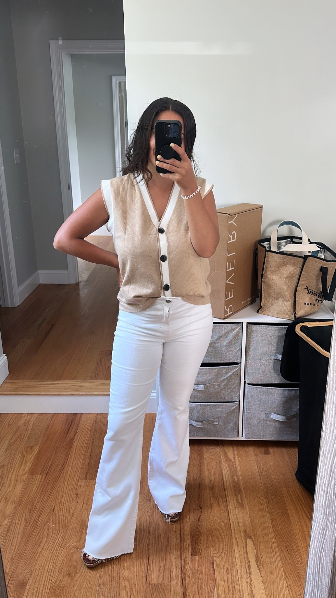 Khaki/white sweater vest with white flare/bootcut jeans 

#sweatervest #vest #summer #summerstyle #coastalgrandma #summerfashion #summerclothes #womens #womensfashion #white #whitejeans #bootcut #flare #flarejeans #bootcutjeans #amazon #amazonfind #amazonfashion #ltkfind #ltkfashion 

#LTKFindsUnder50 #LTKStyleTip #LTKSeasonal