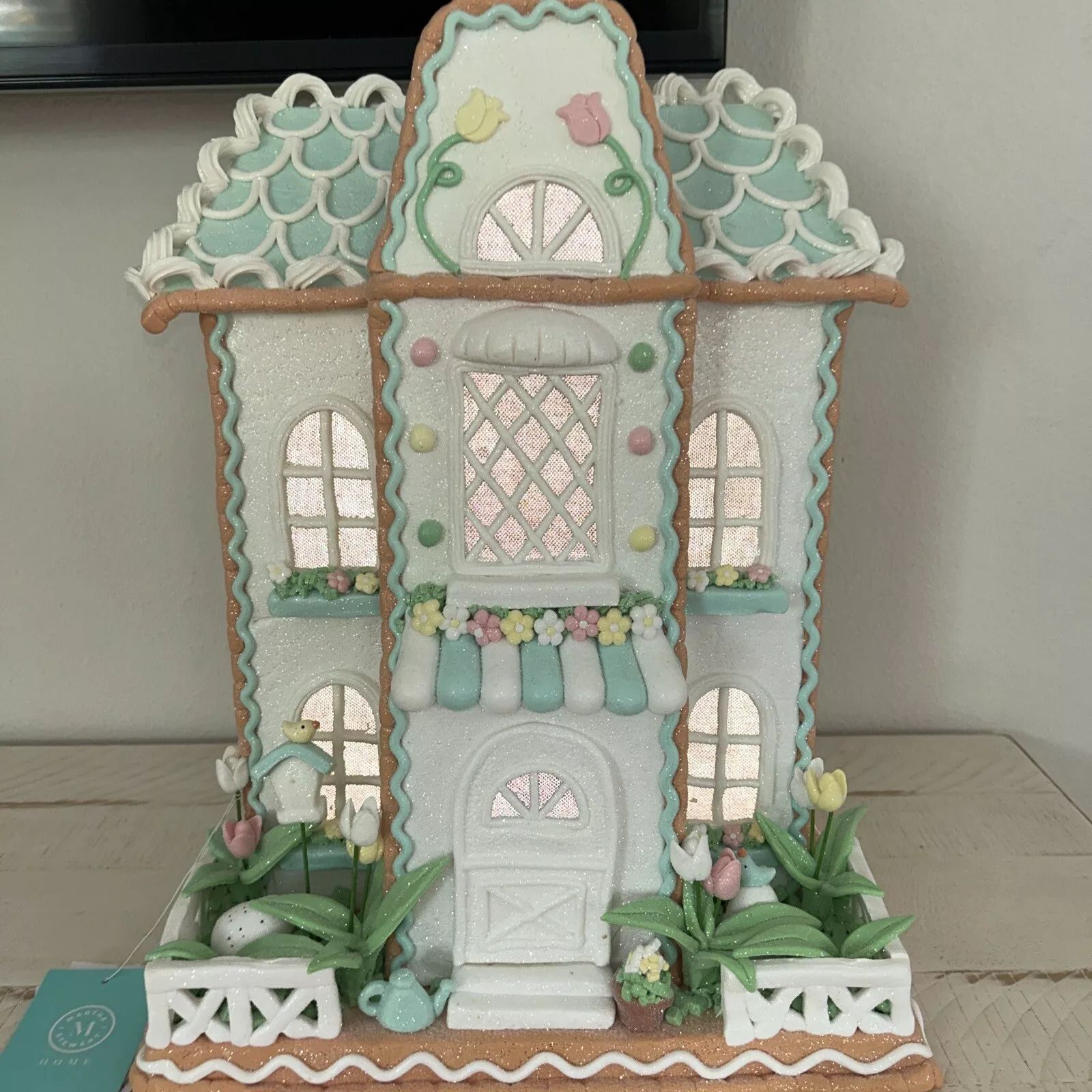 NEW Martha Stewart Glittery Easter Gingerbread Light Up LARGE House  | eBay | eBay US