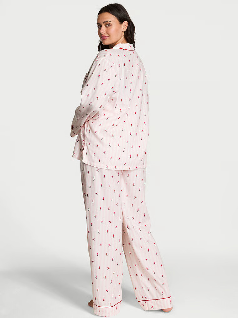 Buy Flannel Long Pajama Set, Pretty Blossom/Coconut White Vs Skiers - Order Pajamas Sets online -... | Victoria's Secret (US / CA )