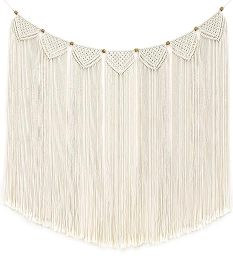 Mkono Macrame Wall Hanging Curtain Fringe Garland Banner Bohemian Wall Decor Woven Home Decoratio... | Amazon (US)