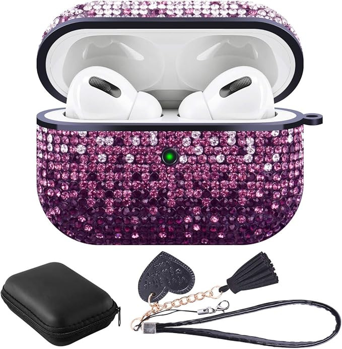 Valkit Compatible AirPods Pro Case, Glitter Diamond Shining Rhinestone AirPods Case Cover Hard Sh... | Amazon (US)