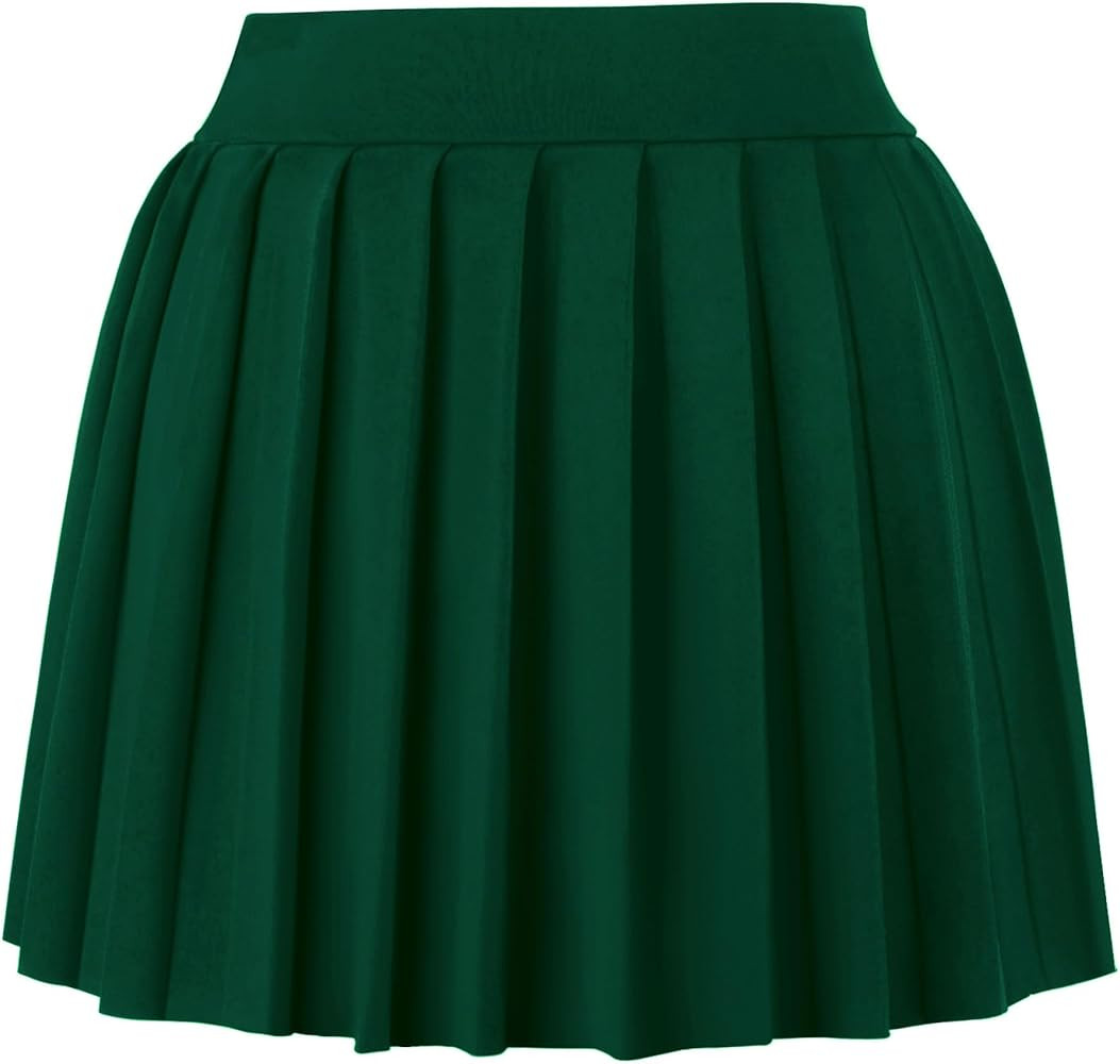 Women Sexy Pleated Mini Skirts Ruffle Club Y2k Role Play A-line Skater Skirt Casual Stretchy Unif... | Amazon (US)