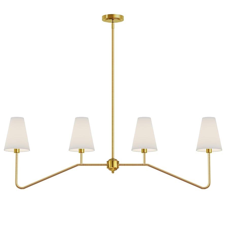 Electro bp;47" W 4-Light Linear Kitchen Island Lighting Fixture Classic Chandeliers Polished Gold... | Amazon (US)