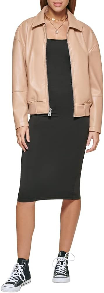 Levi's Women's Faux Leather Bomber with Laydown Collar | Amazon (US)