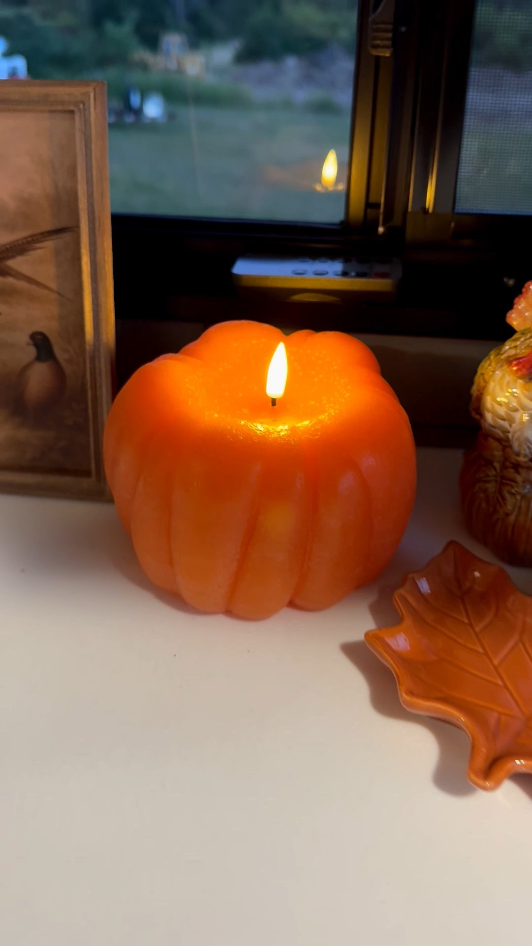 This battery operated candle is so cozy and comes in several colors - has a remote with timer function

#LTKHome #LTKSeasonal #LTKSaleAlert