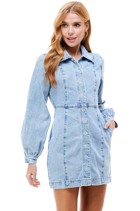 Luke Longsleeve Denim Dress | Dress & Dwell