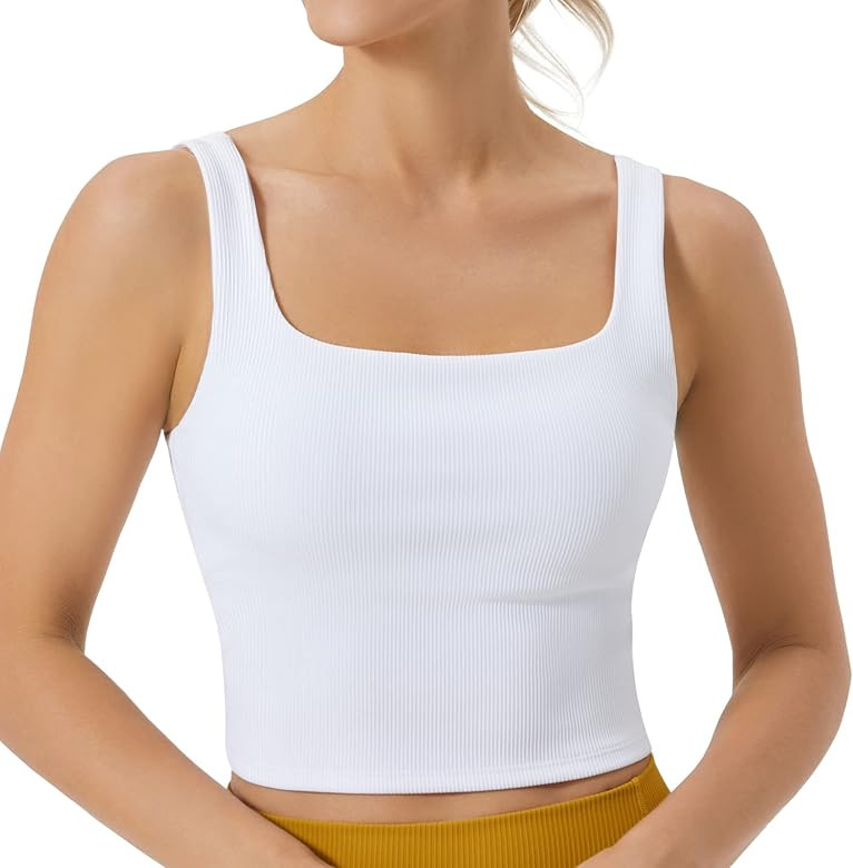 FITTIN Women's Longline Sports Bra - Workout Tank Top Built in Bra Yoga Crop Tops for Gym Fitness | Amazon (US)