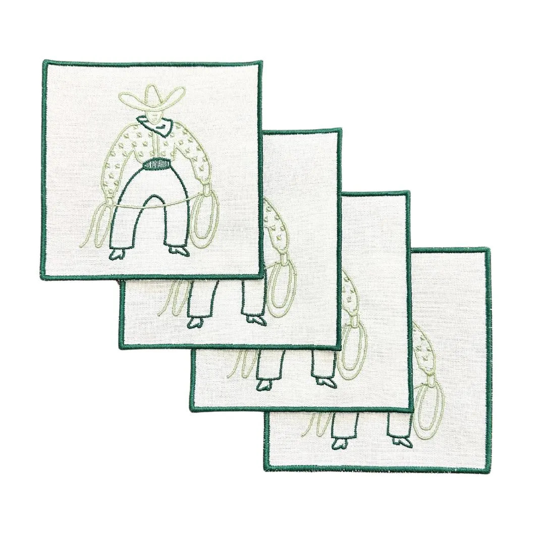 Cowboy Linen Cocktail Napkins - Etsy | Etsy (US)