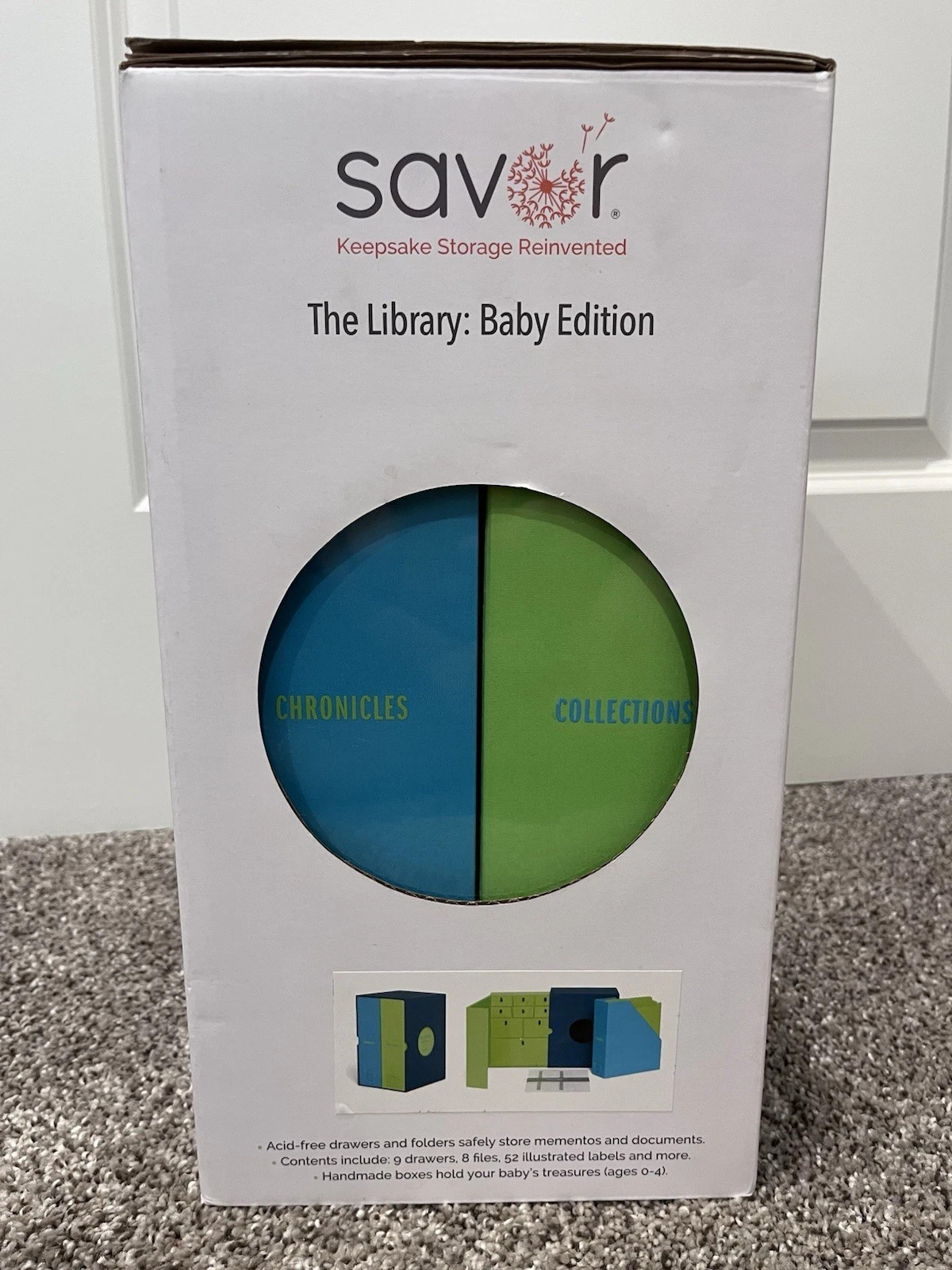 Savor Keepsake Storage Box Set Library Baby Edition Mementos Memory Blue Green | eBay | eBay US