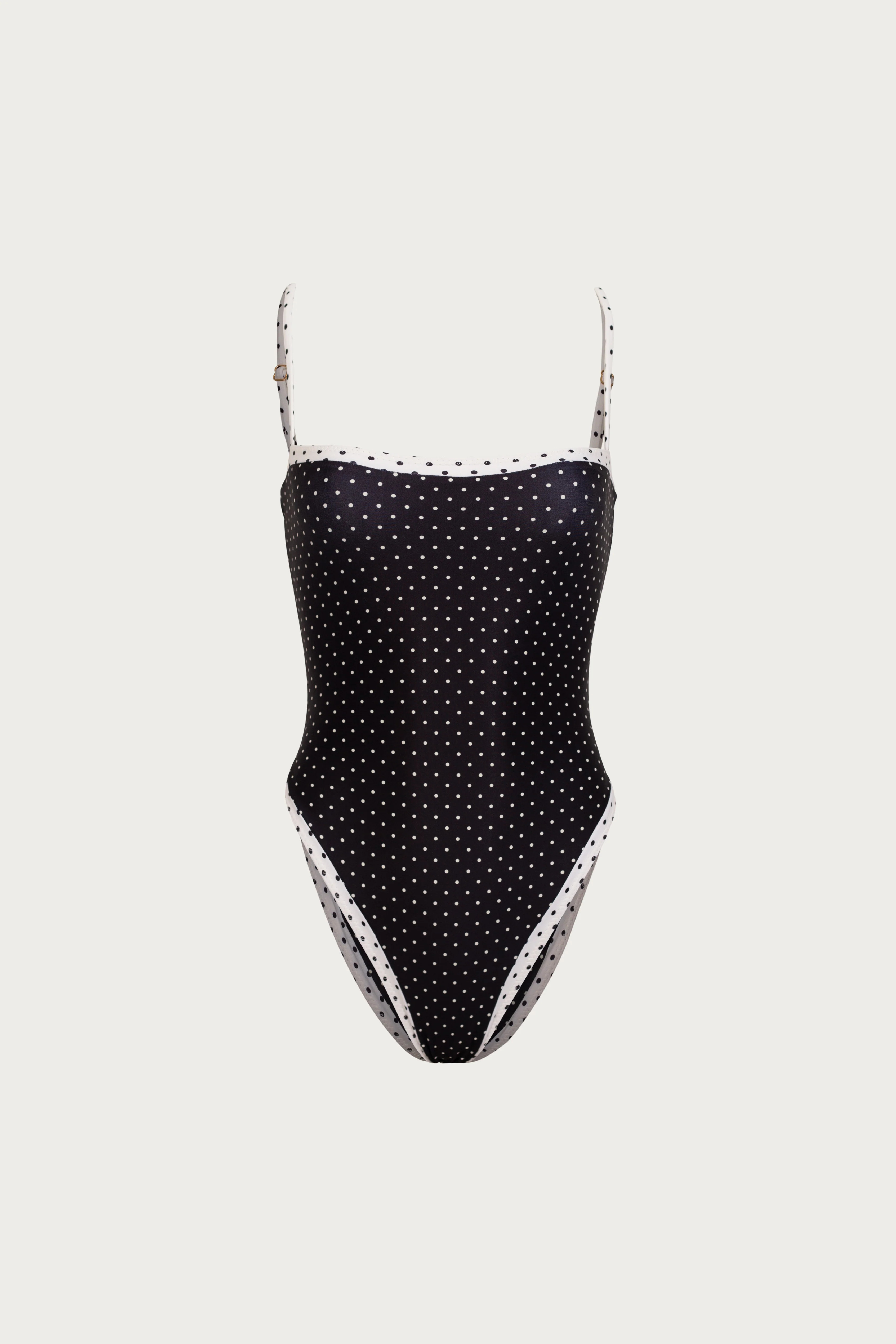 Colorblock One Piece (Black Cream Polka Dot/Cream) | SAME