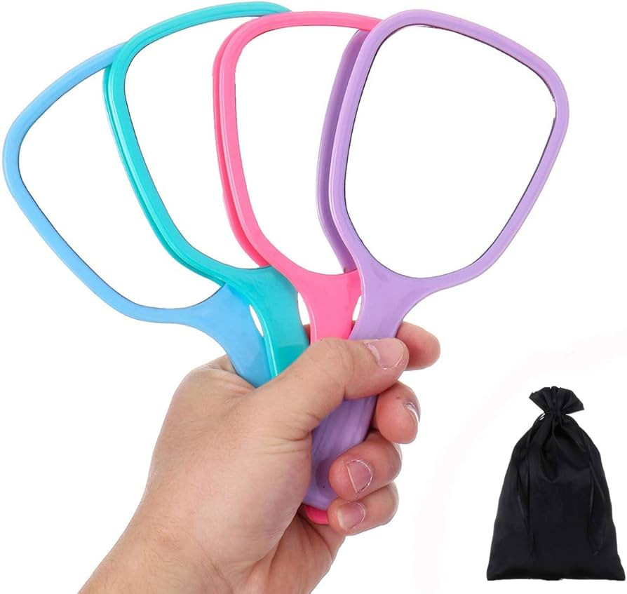Aestivate 4PC Hand Mirror, Travel Handheld Mirror, Cosmetic Mirror with Handle (4PC) | Amazon (US)