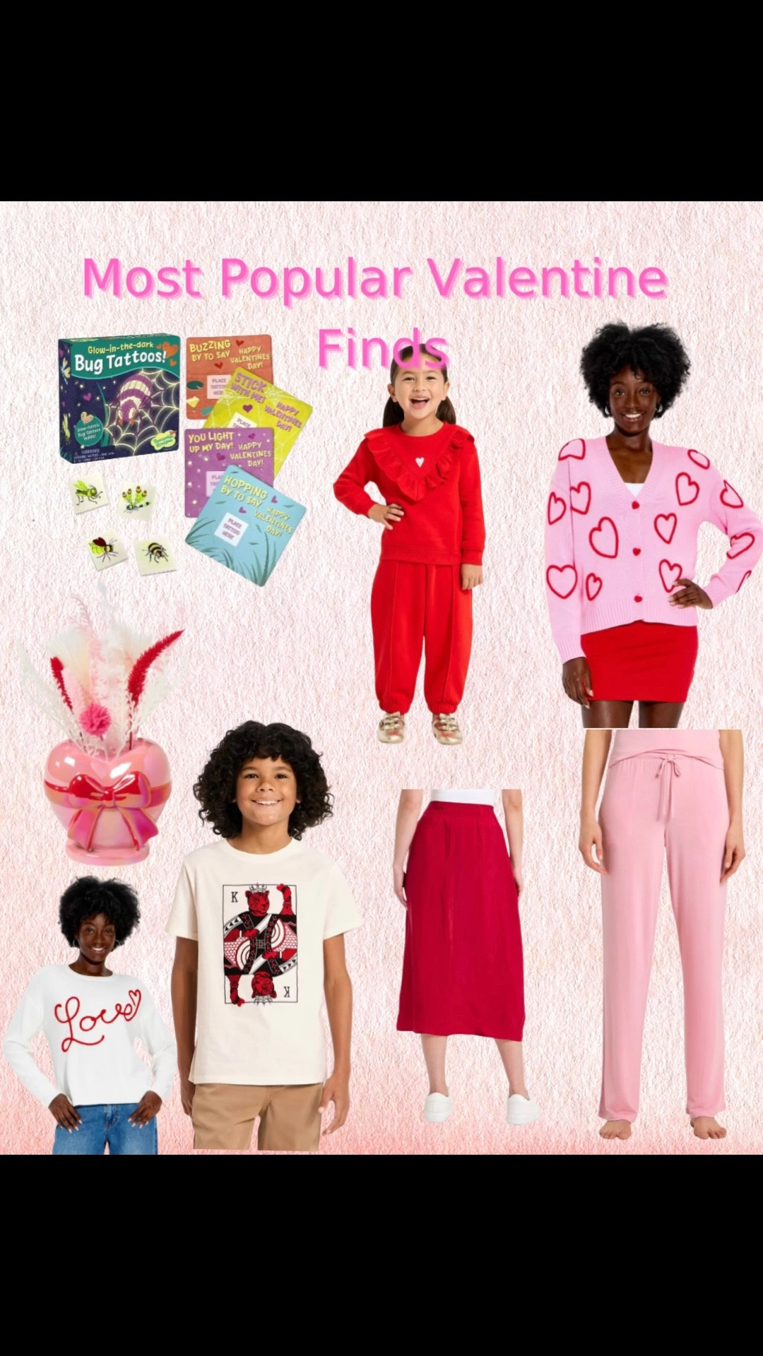 Valentines Day is coming soon! Here are all the things you guys have been loving from my Valentines posts. Which is your favorite?

Valentine outfits, outfits for women, Galentines, kids valentines, valentine cards, pink and red outfits 

#LTKValentine #LTKHome #LTKKids