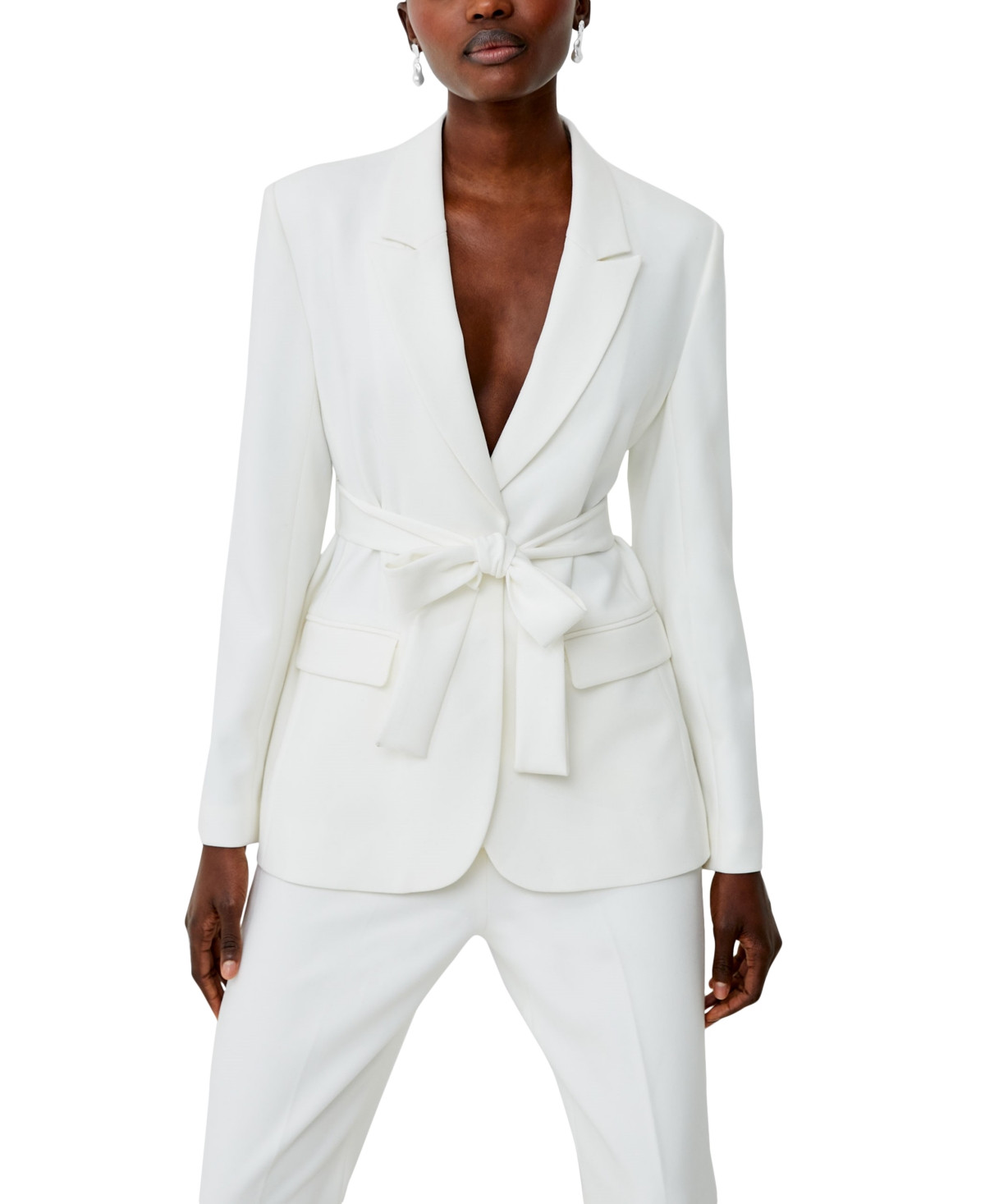 French Connection Women's Whisper Belted Blazer - Summer White | Macy's AU | APAC