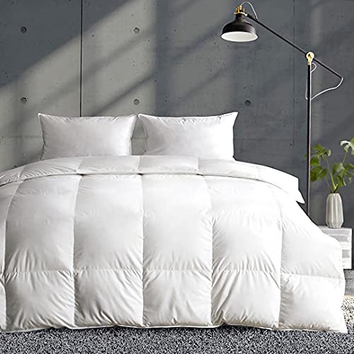 APSMILE Lightweight Down Feather Fibers Comforter Super King Size, Cooling Duvet Insert for Warm Weather/Hot Sleepers-Ultra Soft 100% Organic Cotton Cover, Fluffy Summer Duvet (Ivory White, 120x120) | Amazon (US)