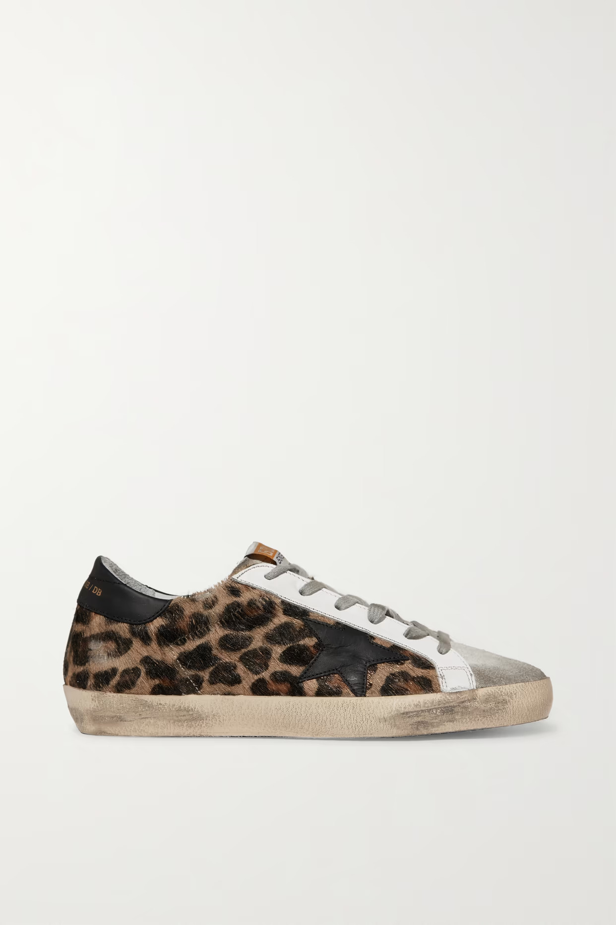 Golden Goose - Superstar Distressed Leopard-print Calf Hair, Leather And Suede Sneakers - Animal print | NET-A-PORTER (US)