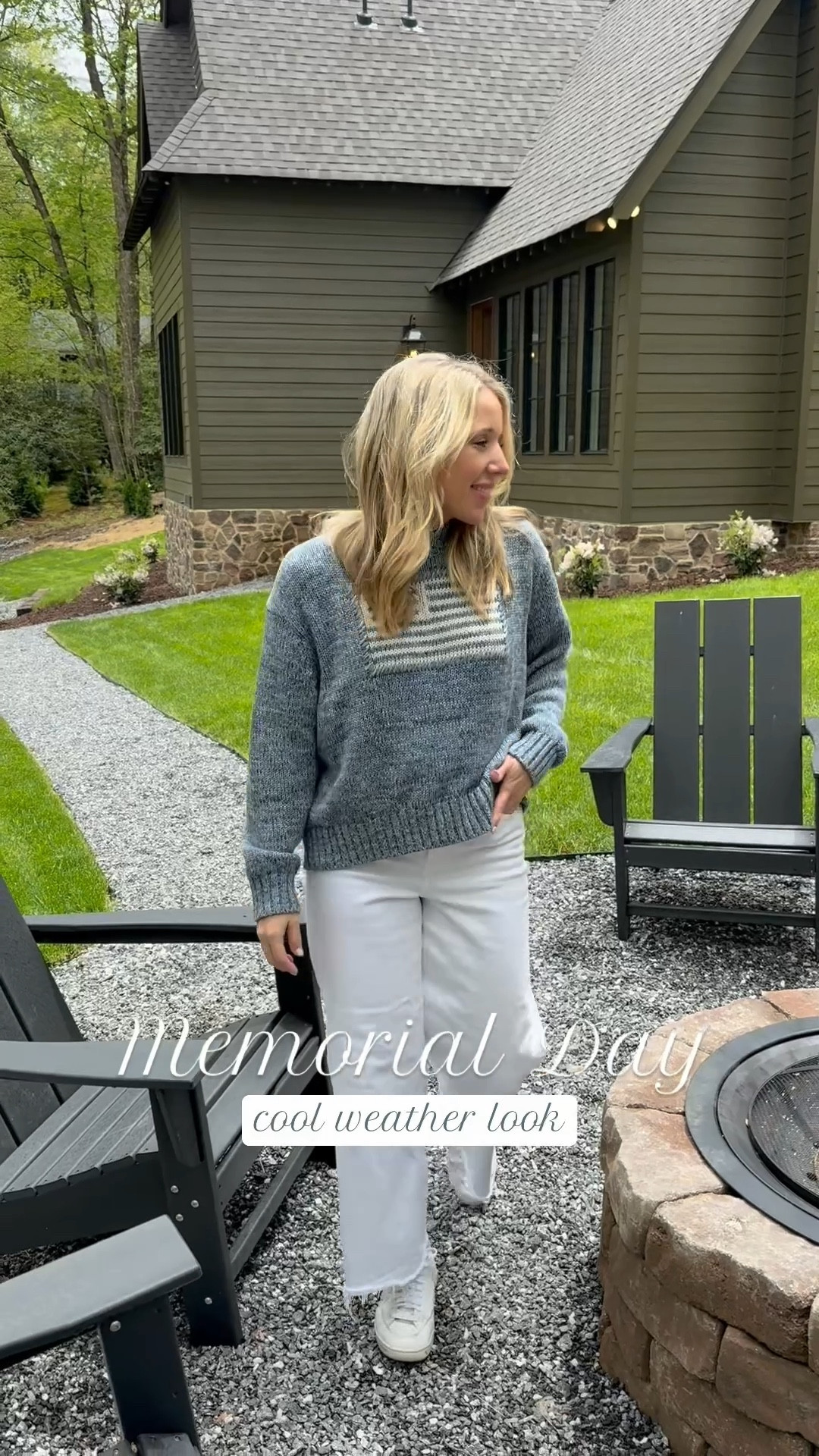 Americana outfit for cool weather Memorial Day trips! You can also throw this sweater over your shoulders with a dress for a different look!

Vacation travel patriotic flag sweater Ralph Lauren American flag blue Tuckernuck sweater 

#LTKSeasonal #LTKTravel