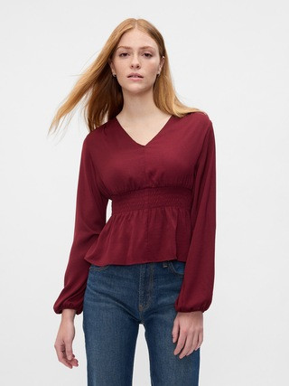 Smocked Peplum Top | Gap Factory