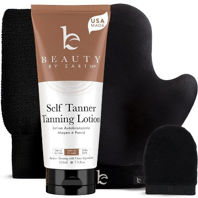 Beauty by Earth Self Tanner Lotion and Self Tanning Mitt - Medium to Dark, 7.5oz | Target