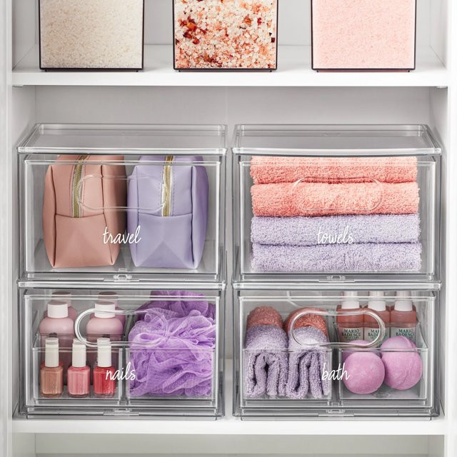 The Home Edit 4-Piece Clear Plastic Modular Bath Edit | Walmart (US)
