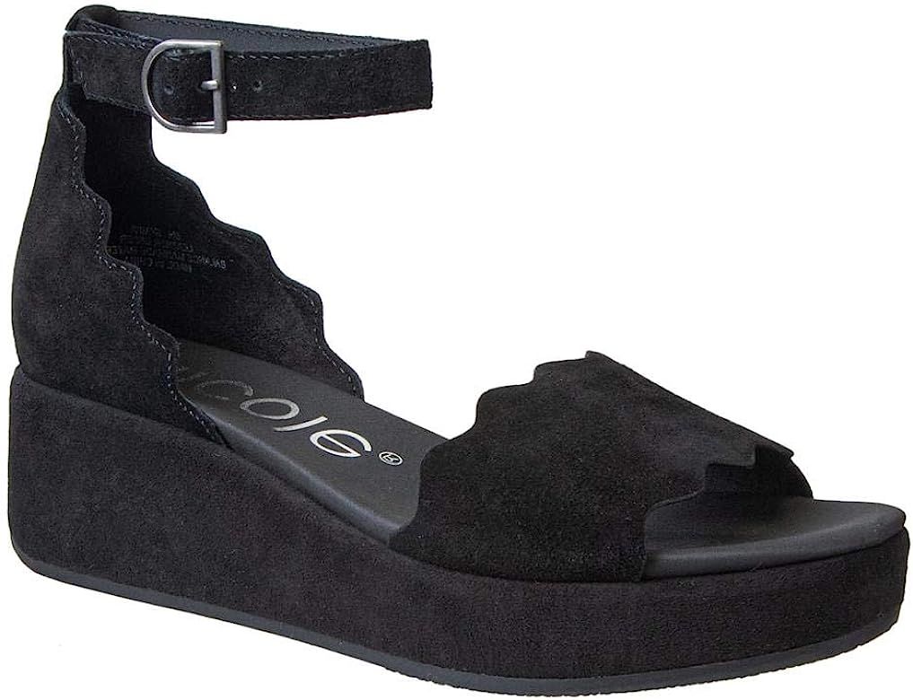 nicole Women's W63299 L Wedge Sandals - Black - 10 M US | Amazon (US)