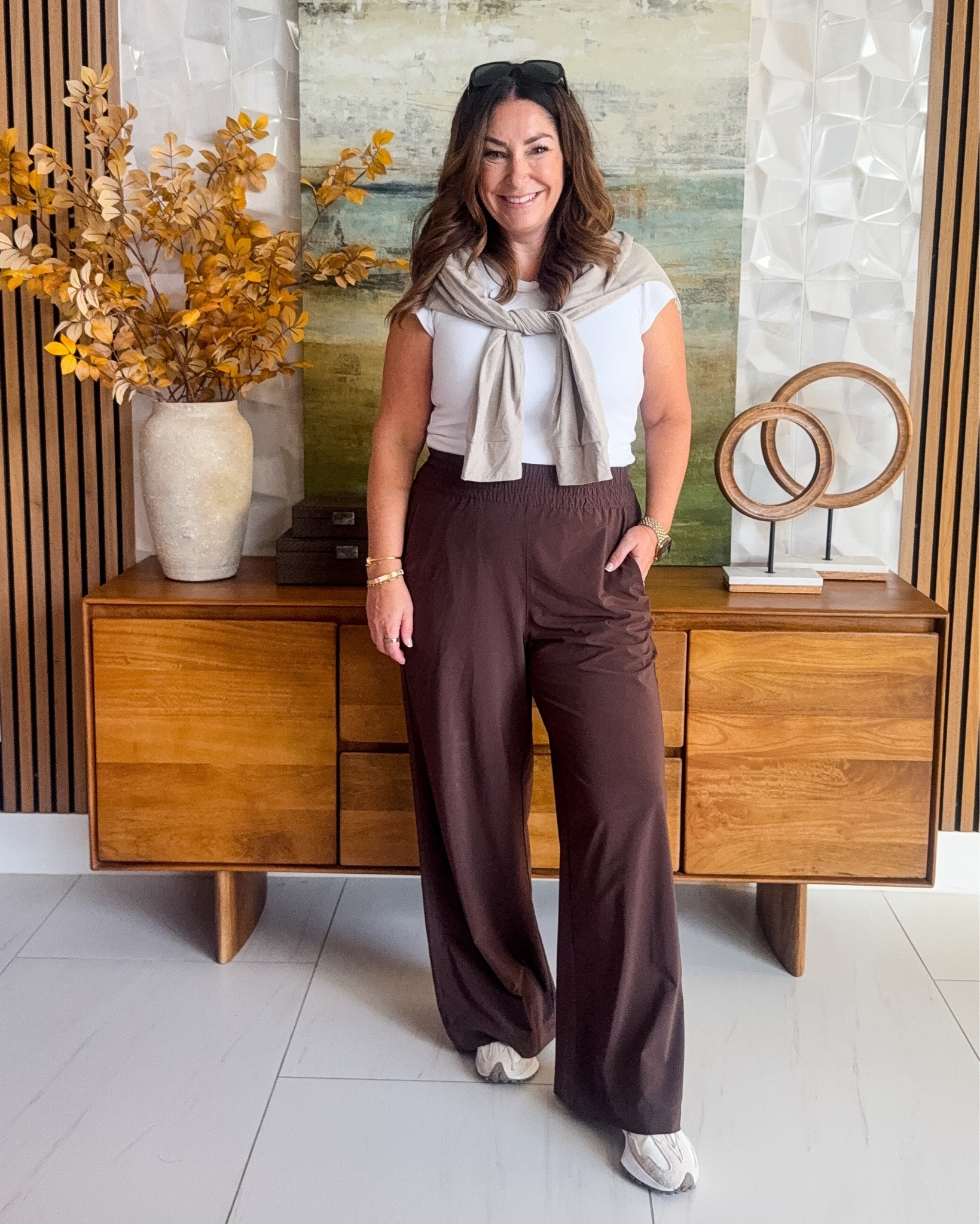 Casual everyday outfit great for travel or moms on the go! 

Wearing XL in pants, tee, L

#LTKmomlife #LTKMidsize #LTKOver40
