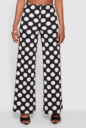 High Waisted Wide Leg Polka Dot Pants | Rainbow Shops