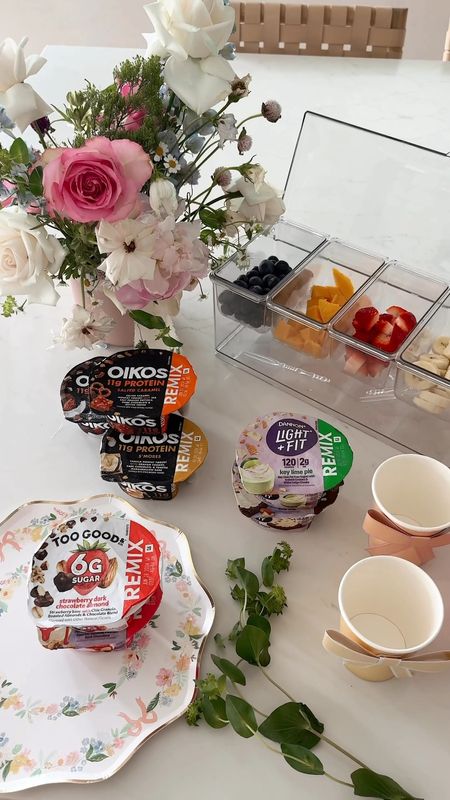 #ad yummy, breakfast addition of @oikos @lightandfit and @toogoodandco REMIX! Choose from tons of delicious flavors and stir in those toppings. Top it off with fruit too! The Too Good & Co. REMIX strawberry dark chocolate almond is my favorite.  #Target #TargetPartner #remixyogurt #remixyoursnack #remixtarget @shop.ltk #liketkit @target 