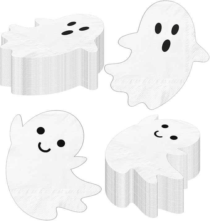 Halloween Ghost Napkins - 40pcs White Disposable Paper Napkins for Kids Spooky Party Decorations ... | Amazon (US)
