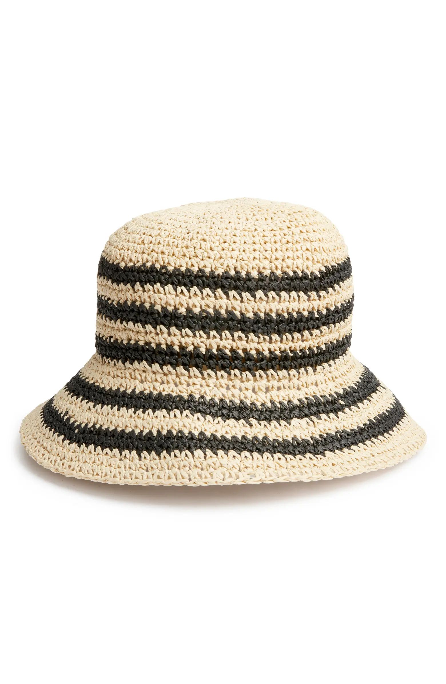 Stripe Straw Bucket Hat | Nordstrom
