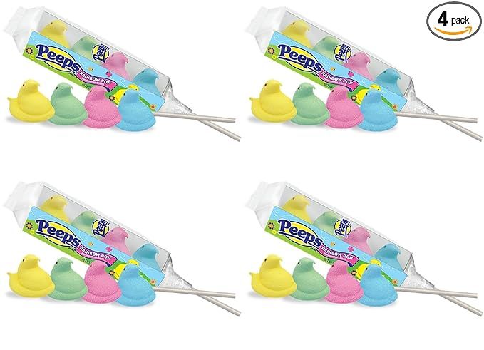 Peeps Marshmallow Rainbow Pop, Peeps on a Stick 4 Ct (Pack of 4) | Amazon (US)