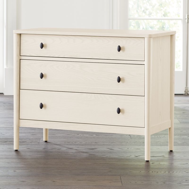 Gia Cream Ash 3-Drawer Chest + Reviews | Crate and Barrel | Crate & Barrel