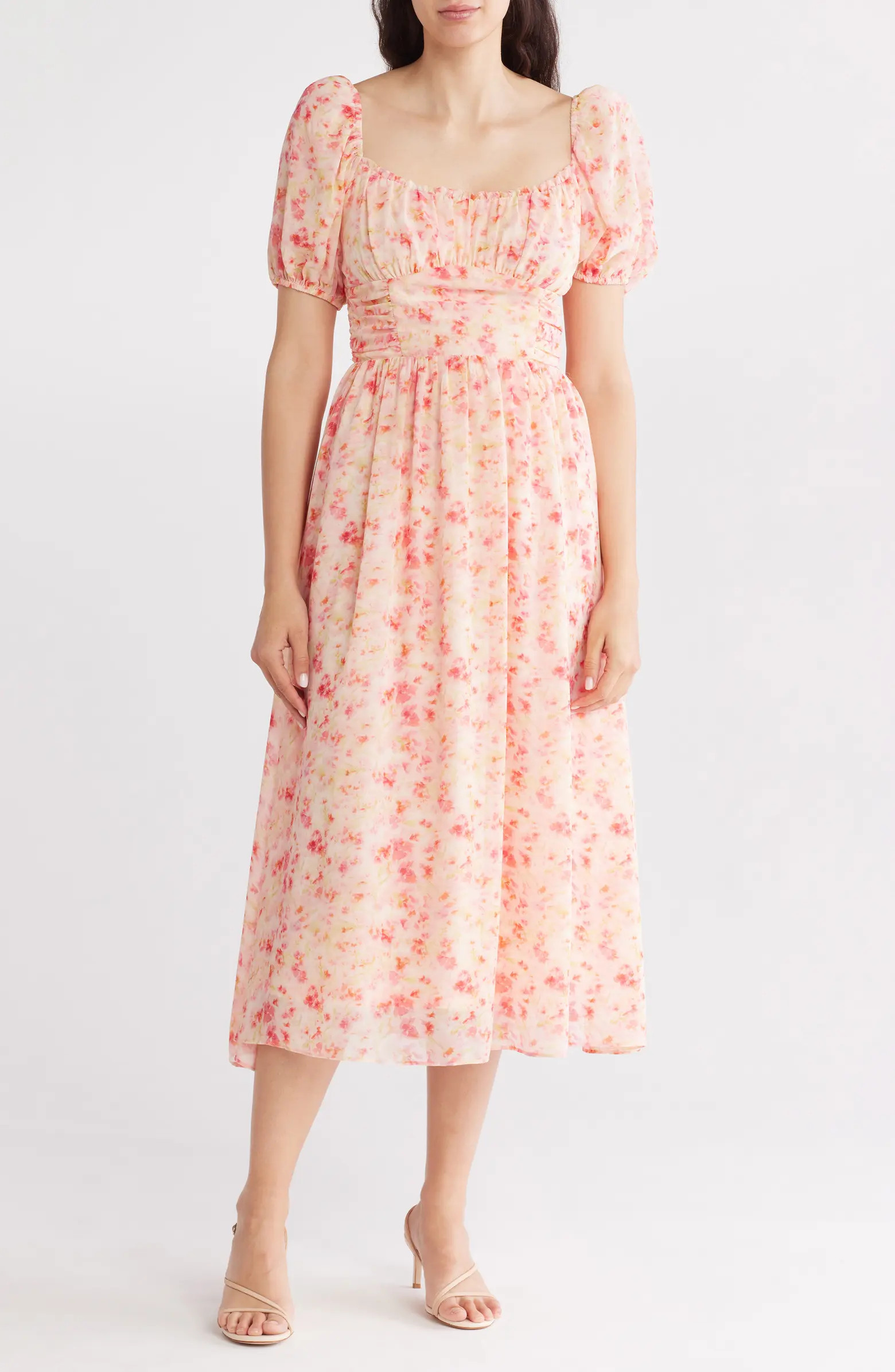 Puff Sleeve Chiffon Dress | Nordstrom Rack