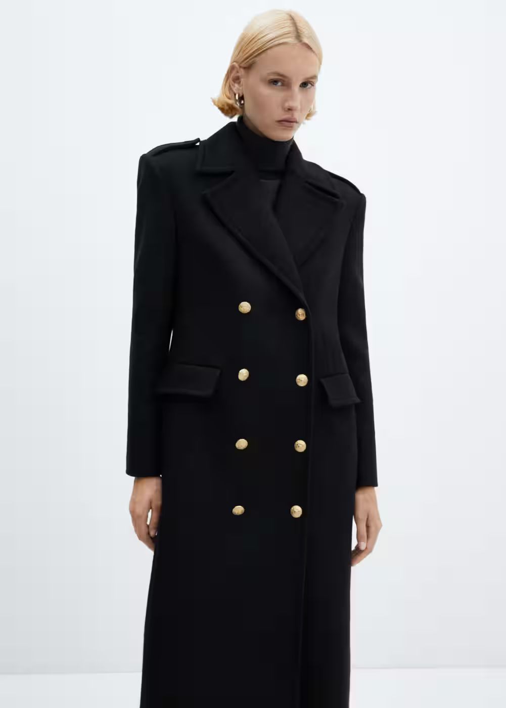 Double-breasted wool coat -  Women | Mango USA | MANGO (US)