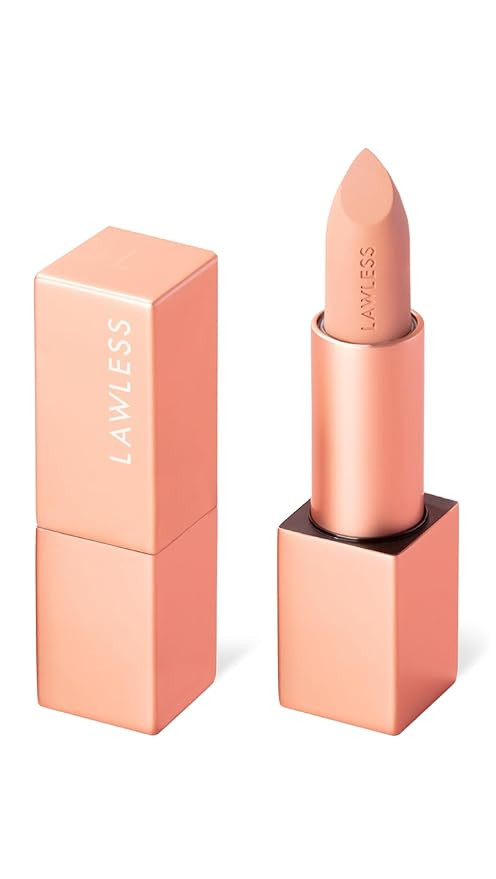 Lawless Women's Forget the Filler Lip-Plumping Line-Smoothing Satin Cream Lipstick, Platinum, 0.1... | Amazon (US)