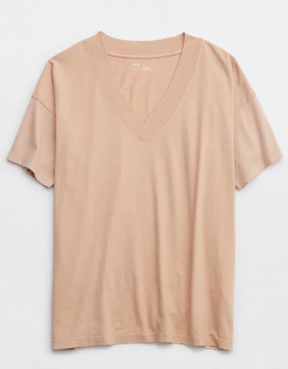 Aerie Extreme V-Neck Oversized Boyfriend T-Shirt | American Eagle Outfitters (US & CA)