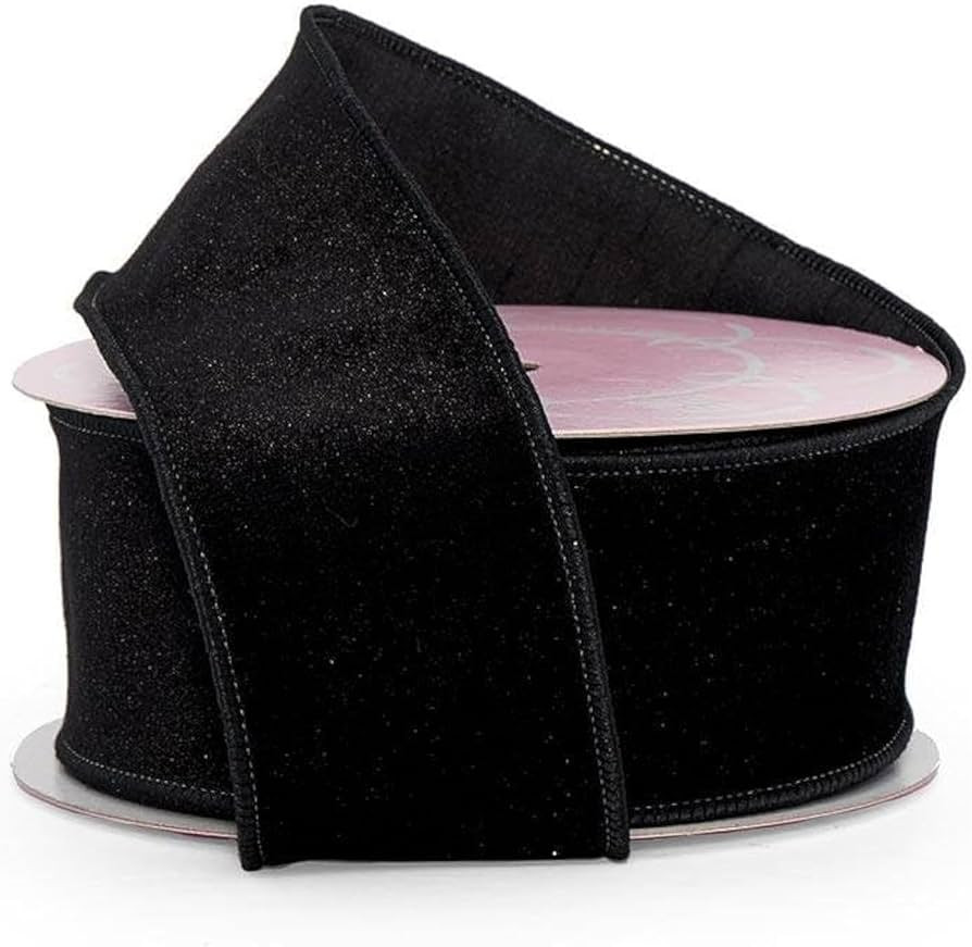 2 1/2" X 10 Yards Black Velvet Wired Edge Ribbon | Amazon (US)