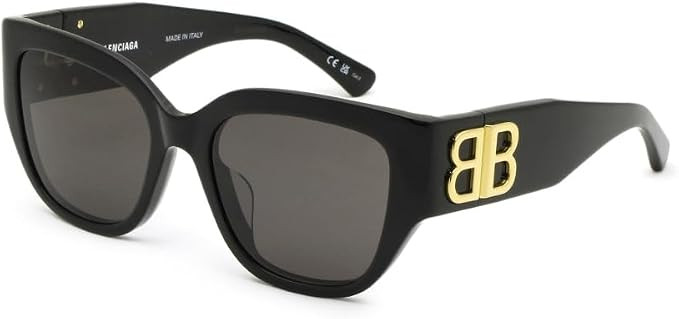 Balenciaga Sunglasses BB 0323 SK- 002 Black/Grey | Amazon (US)