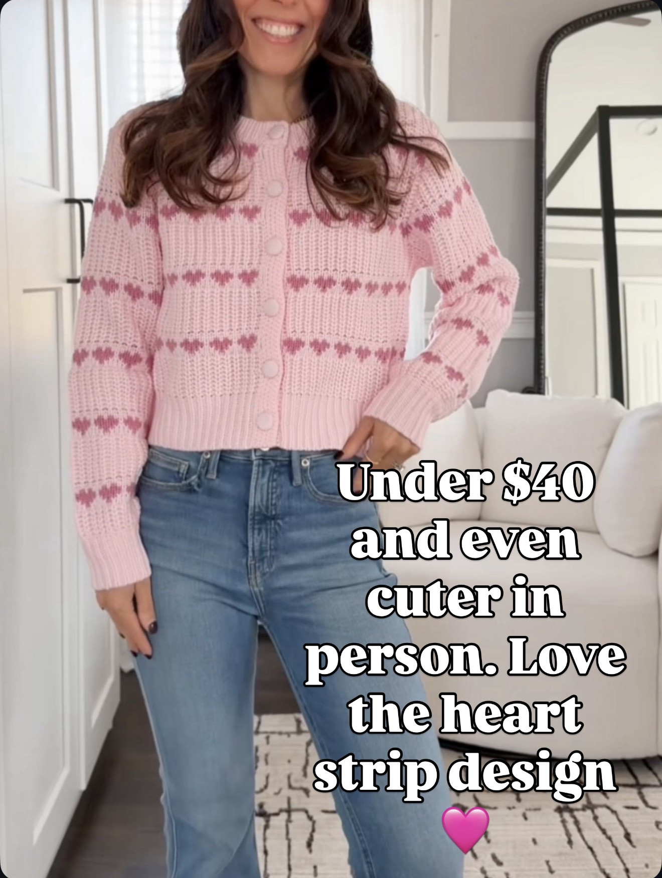 Under $40 and even cuter in person — love the heart stripe detail 💗 🔗⬇️wearing size xs 

#LTKSeasonal #LTKFindsUnder50 #LTKOver40