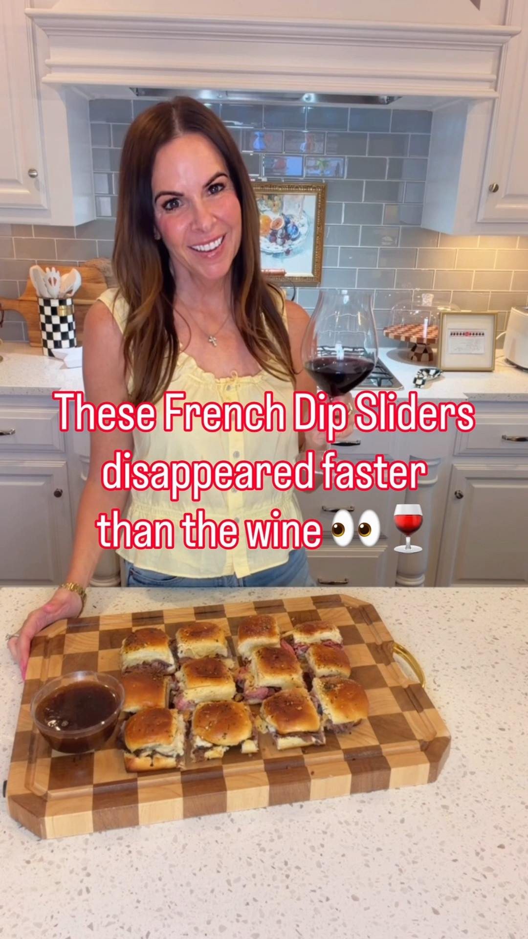 These French dip sliders are dangerously good 🤎 Perfect for game day, girls night, or an easy dinner everyone will devour. Save this one because I promise you’ll make them again 👏🏼

✨French Dip Sliders✨

• 12 Hawaiian rolls
• 12 slices provolone cheese
• Thinly sliced roast beef (I got mine from the deli)
• French fried onions
• 1/4 stick butter, melted
• Garlic powder
• 1 tsp brown mustard
• Dried parsley
• Minced onion
• 1 packet au jus mix
• 2 cups water

Slice the rolls in half. Layer with 6 slices of provolone, roast beef, fried onions, and the remaining 6 slices of cheese. Add the tops back on.

Mix melted butter, mustard, and garlic powder to taste, then brush over the tops. Sprinkle with parsley and minced onion. Cover and bake at 400° for 15 minutes. Uncover and bake another 2–3 minutes until golden brown.

While they bake, prepare the au jus with the packet and 2 cups water. Slice, dip, and serve 🤍

#LTKSaleAlert #LTKfoodie