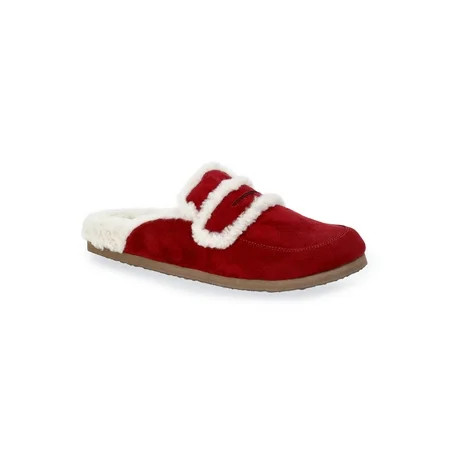 Time and Tru Women's Faux Shearling Slide On Loafers | Walmart (US)