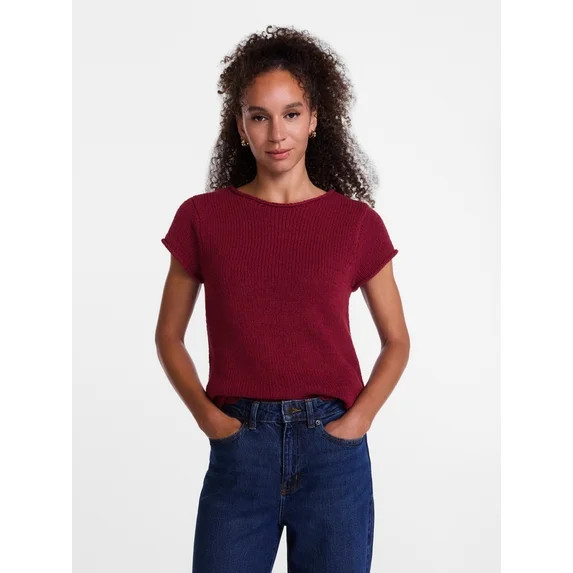 Scenario Women's Plus Short Sleeve Rollneck Pullover Sweater, Sizes 1X-4X | Walmart (US)